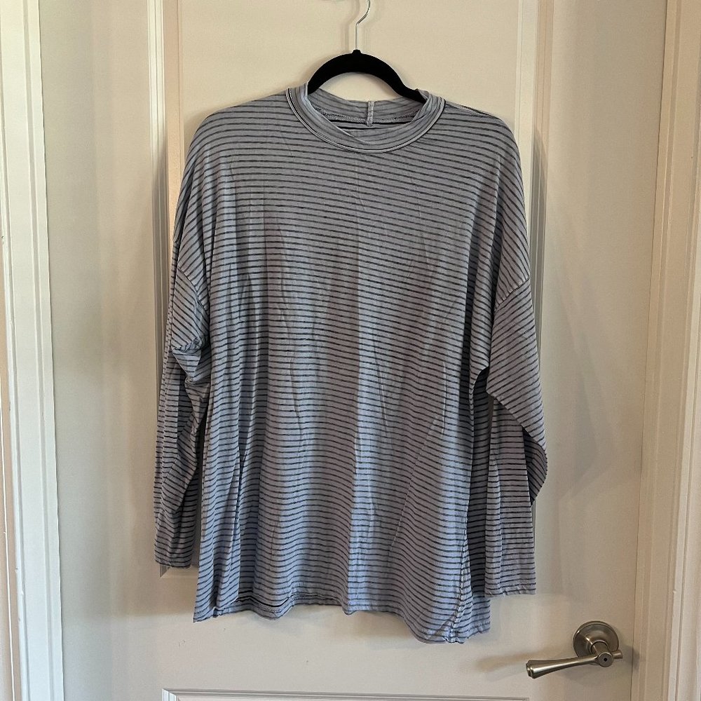 We The Free Striped Long Sleeve Tee Size Medium Color Blue